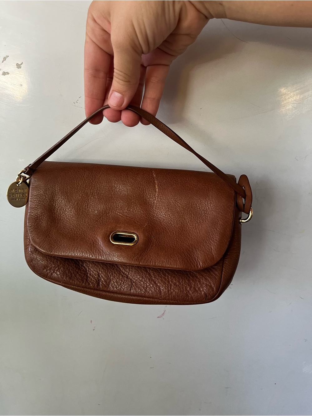 Vintage 90s 80s Henri bendel leather clutch